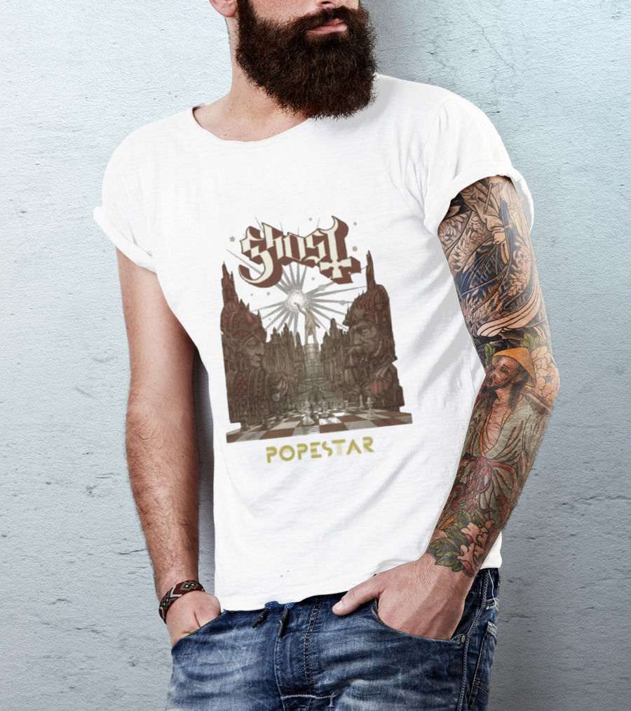 Ghost Popestar Chessboard Cathedral Gothic T-Shirt