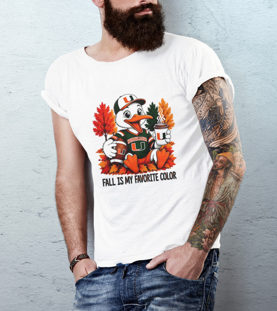 Miami Hurricanes Fall Is My Favorite Color NCAA Football T-Shirt