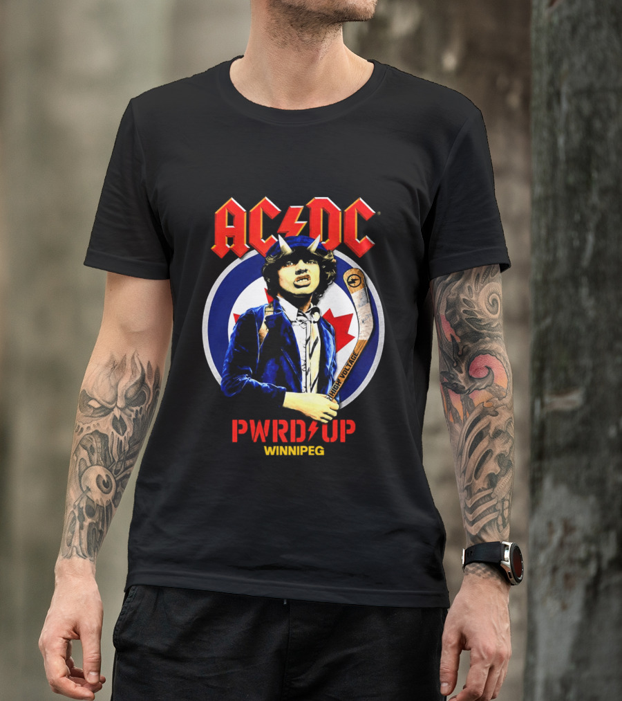 ACDC PWR Up Tour Winnipeg 2026 Hockey Theme Event T-Shirt