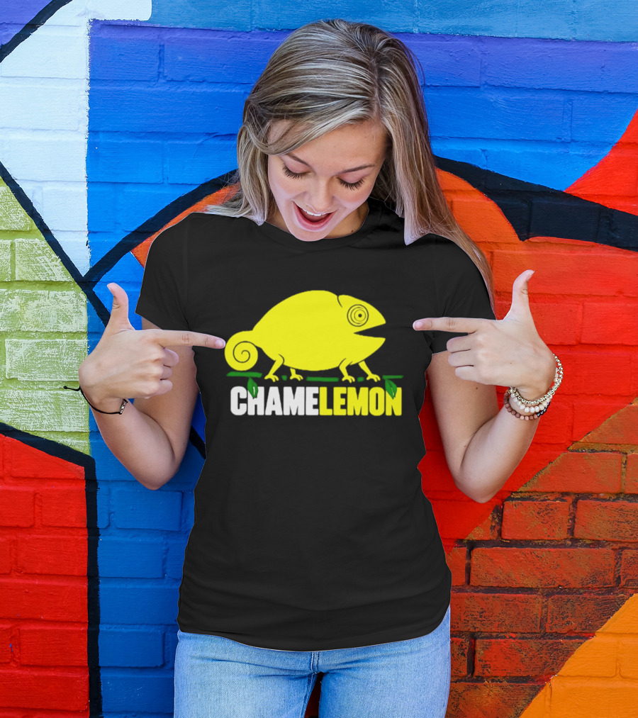 Chamelemon Chameleon Lemon Blend With Leaf Accent T-Shirt
