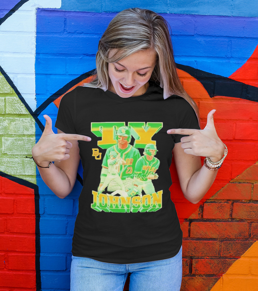 Ty Johnson Baylor Bears 23 NCAA Baseball BU T-Shirt