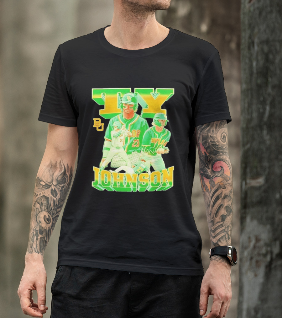 Ty Johnson Baylor Bears 23 NCAA Baseball BU T-Shirt