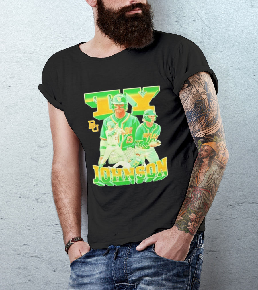 Ty Johnson Baylor Bears 23 NCAA Baseball BU T-Shirt