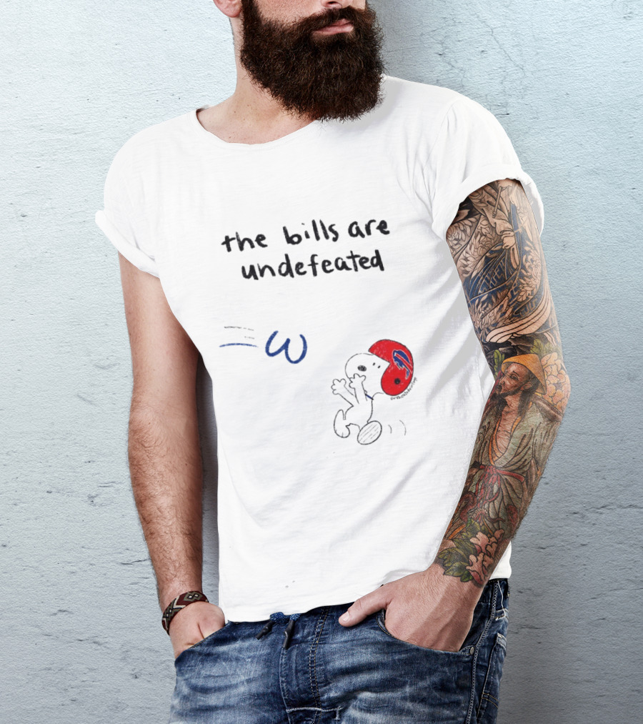 Snoopy Football Red Helmet The Bills Are Undefeated T-Shirt