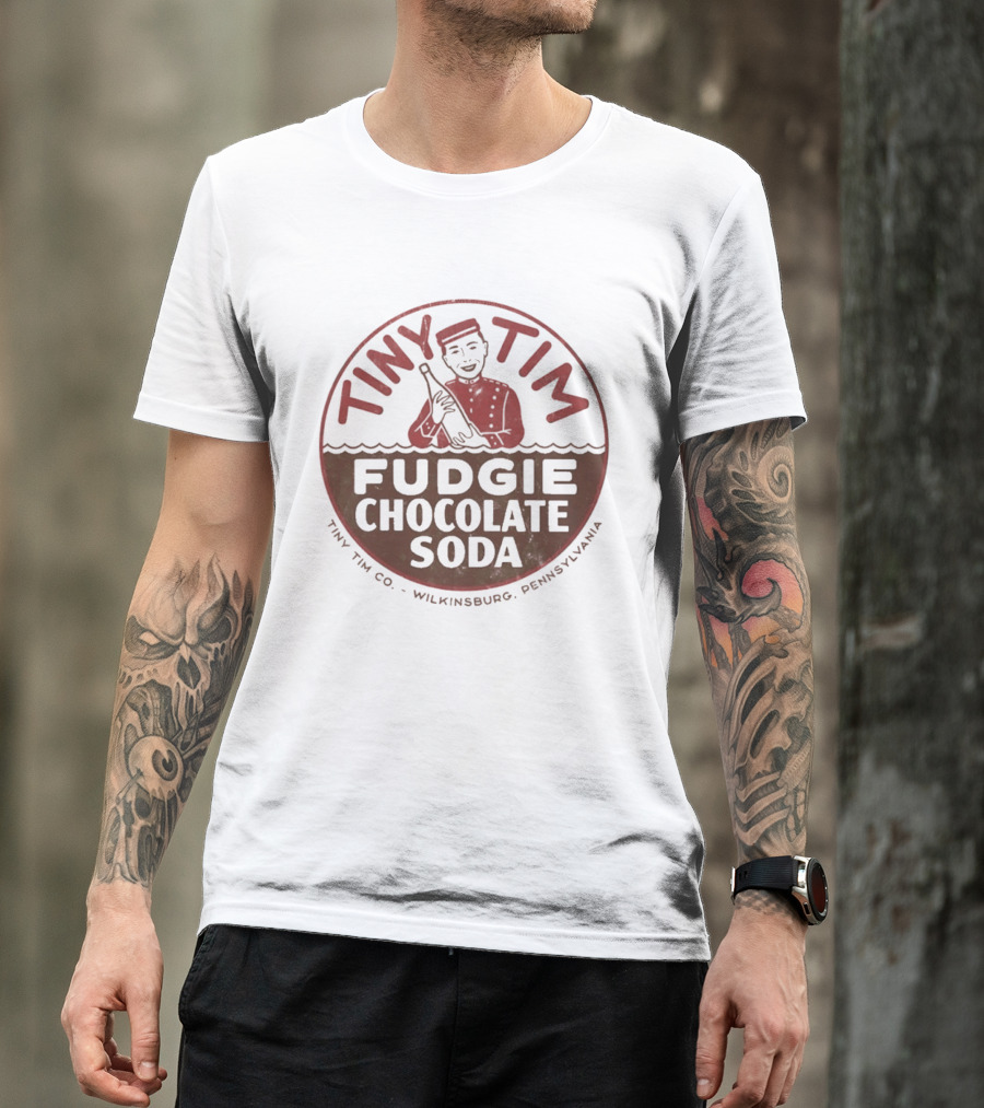 Tiny Tim Fudgie Chocolate Soda Wilkinsburg Pennsylvania Retro Beverage Branding T-Shirt