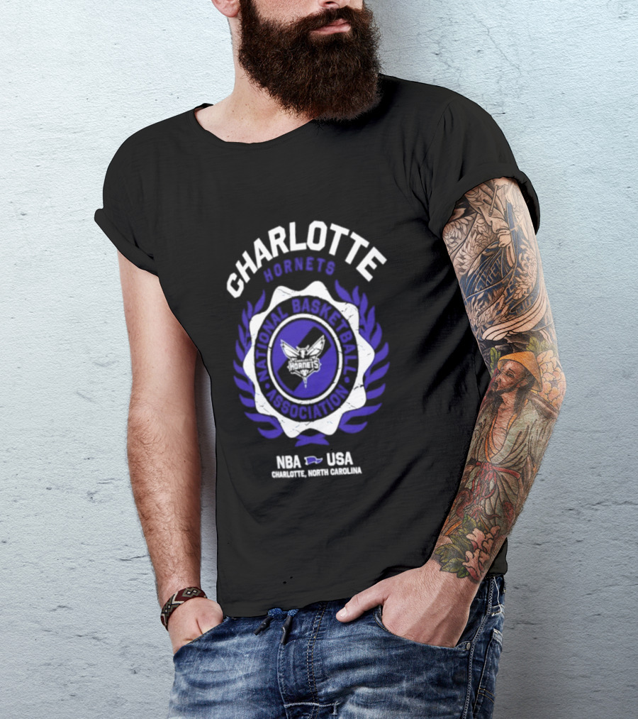 Charlotte Hornets NBA National Basketball Association Crest USA 2026 T-Shirt