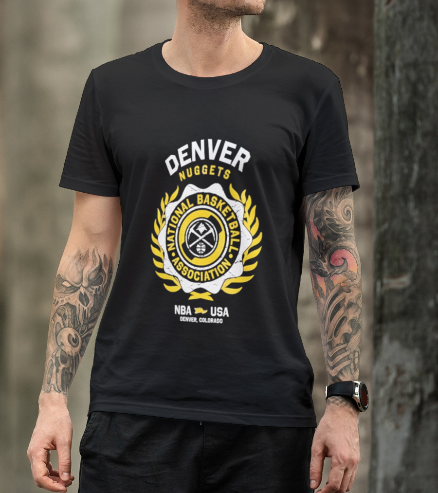 Denver Nuggets National Basketball Association NBA USA Laurel Crest Flocking 2026 T-Shirt