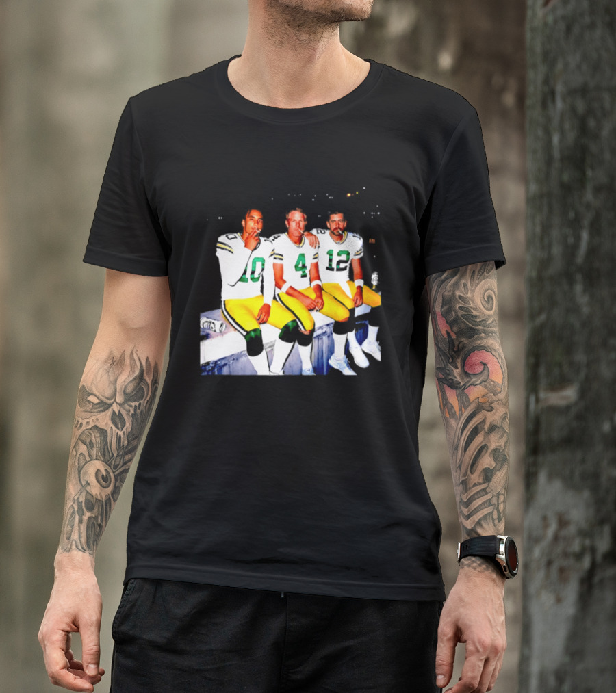 Jordan Love Brett Favre Aaron Rodgers Green Bay Packers Smoking And Beer Celebration T-Shirt