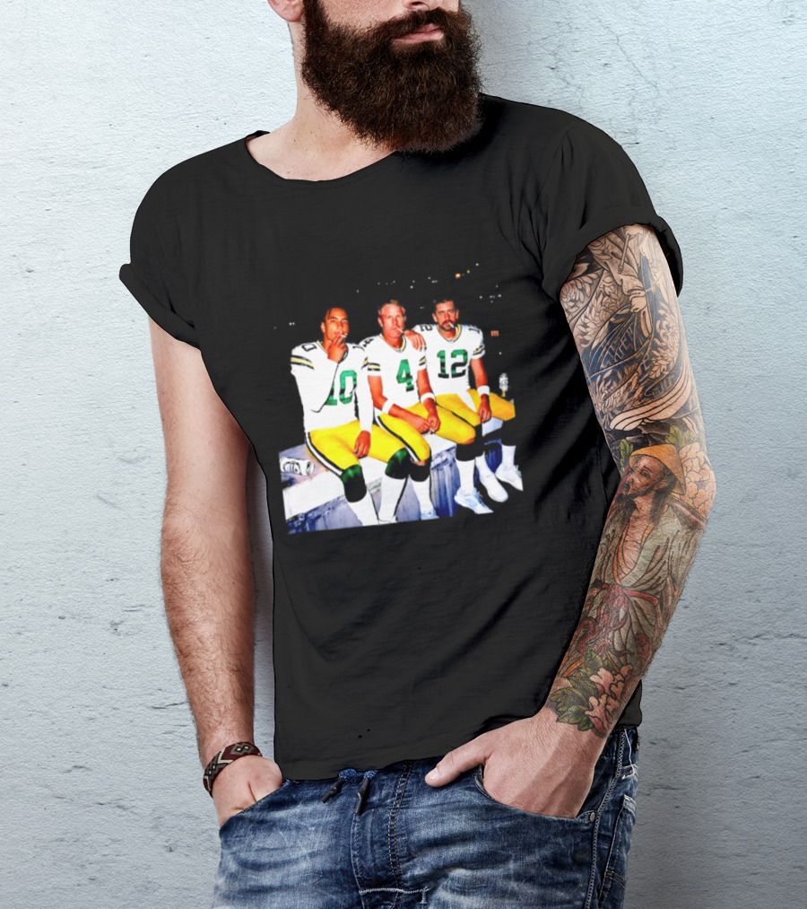 Jordan Love Brett Favre Aaron Rodgers Green Bay Packers Smoking And Beer Celebration T-Shirt