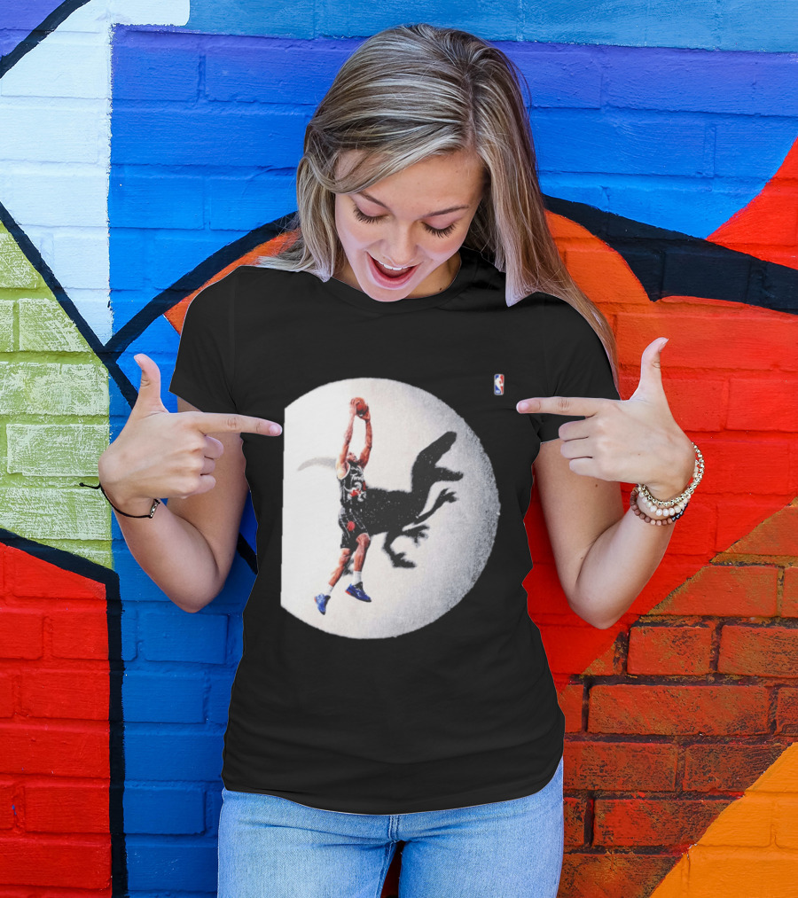 Kawhi Leonard Toronto Raptors Shadow Dunk With Raptor Silhouette Basketball T-Shirt