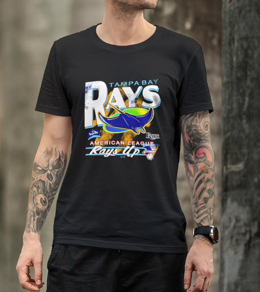 Tampa Bay Rays American League Rays Up Orange Stripe Manta Ray T-Shirt