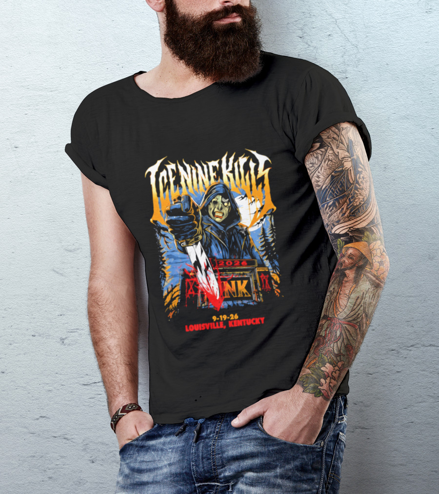 Ice Nine Kills Louisville Kentucky 2026 INK Blood Mask Tour T-Shirt