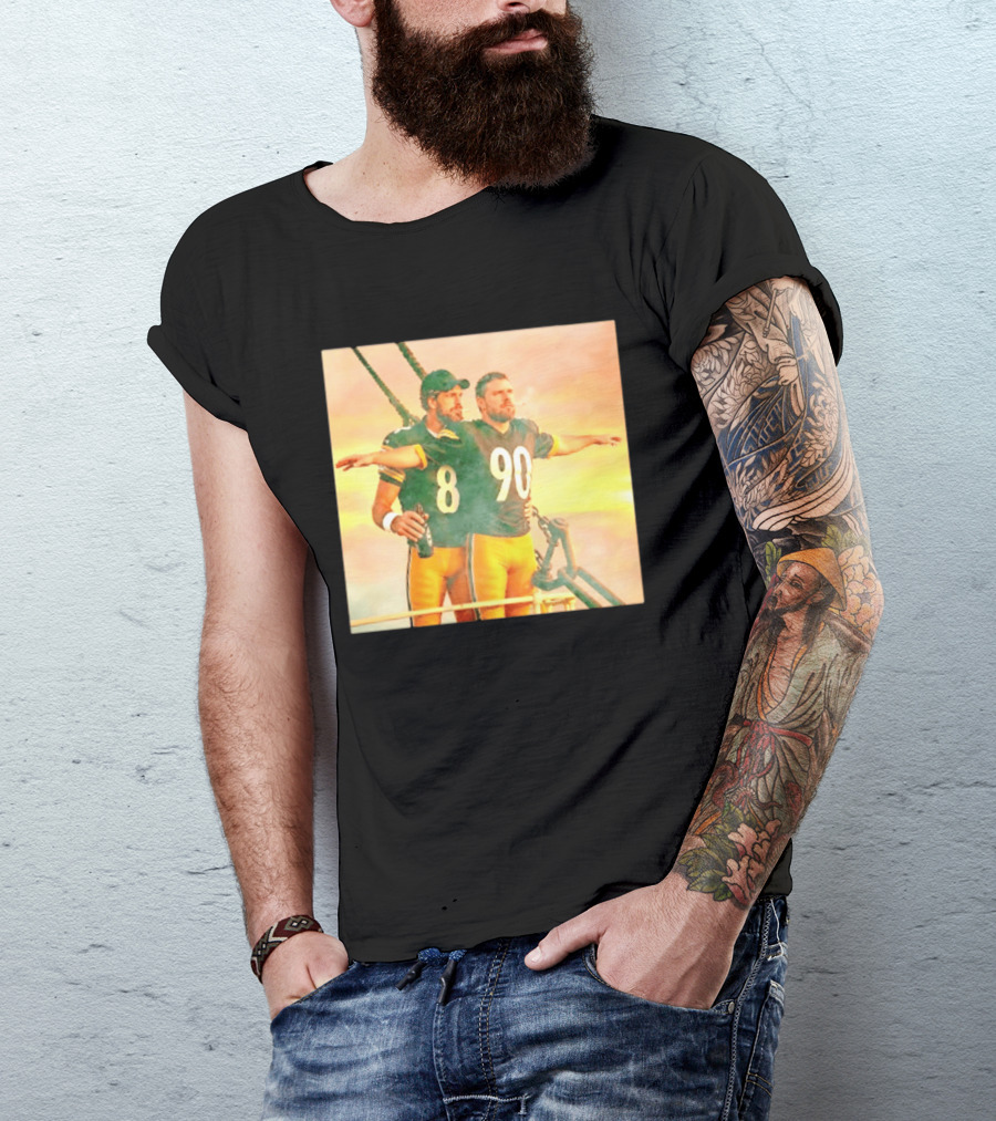 Aaron Rodgers TJ Watt Pittsburgh Steelers Titanic Crossover 8 90 T-Shirt