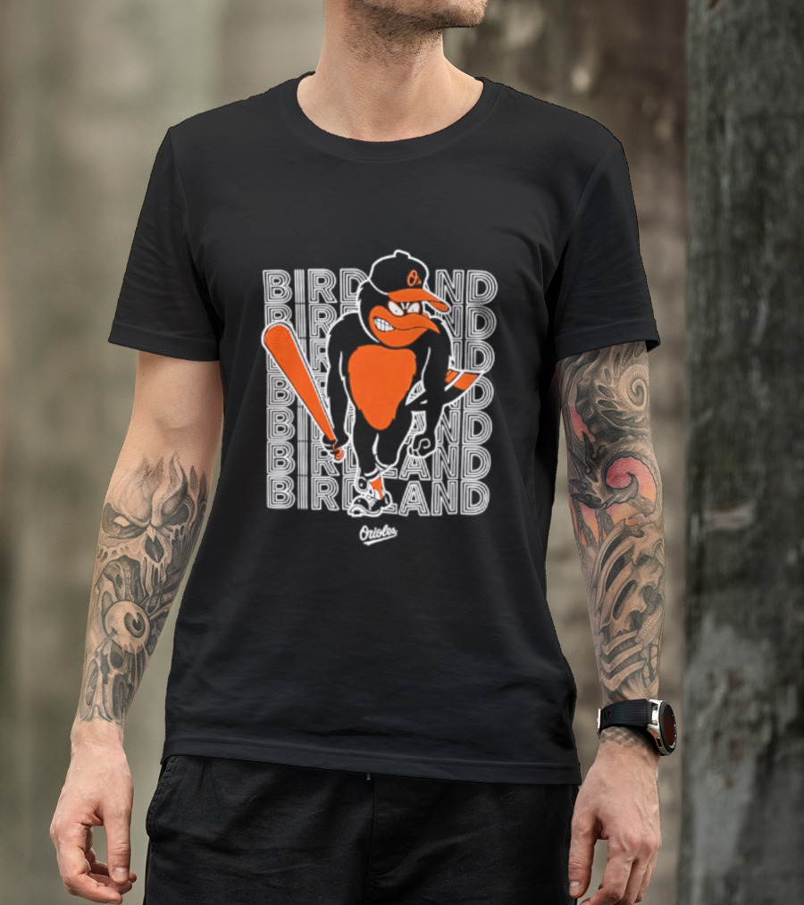 Birdland Baltimore Orioles Baseball Bat Bird T-Shirt
