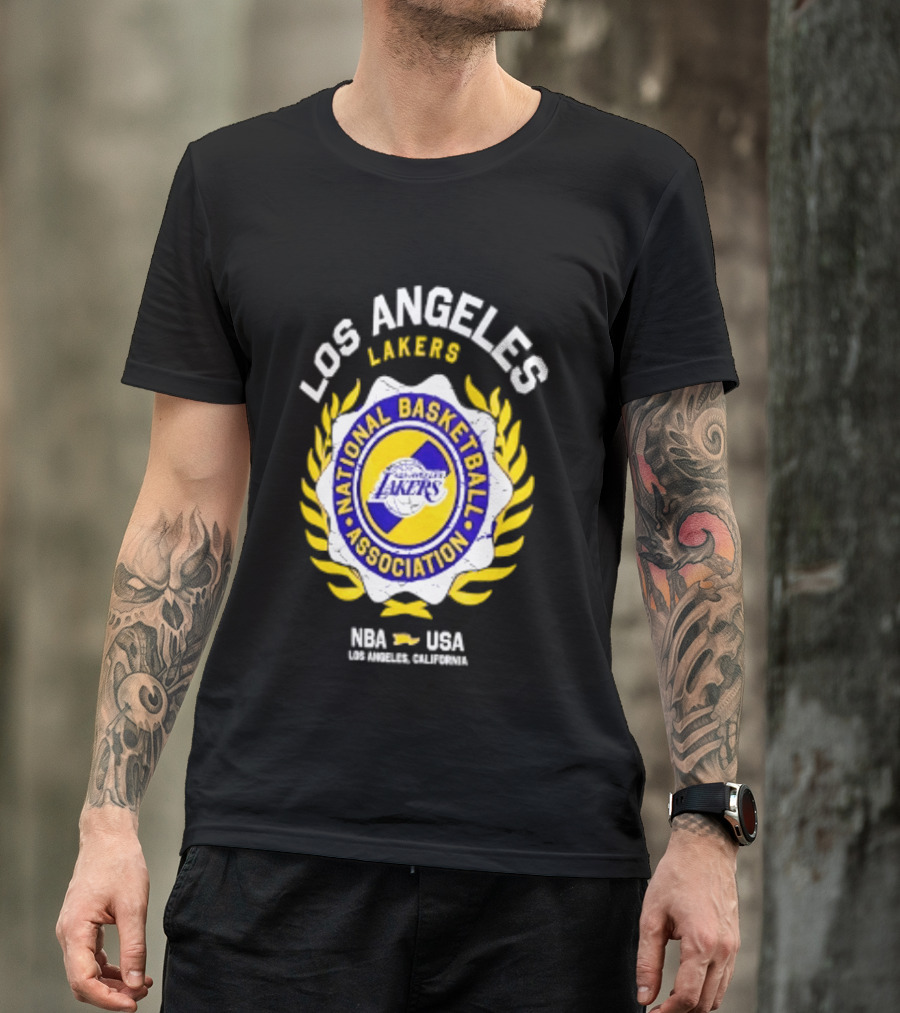 Los Angeles Lakers NBA National Basketball Association USA Crest Laurel 2026 T-Shirt