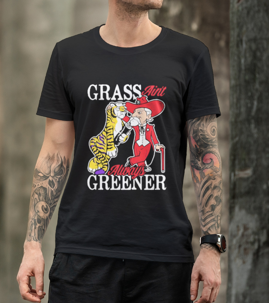 Ole Miss Rebels Vs LSU Tigers Grass Ain't Greener 2026 NCAA T-Shirt