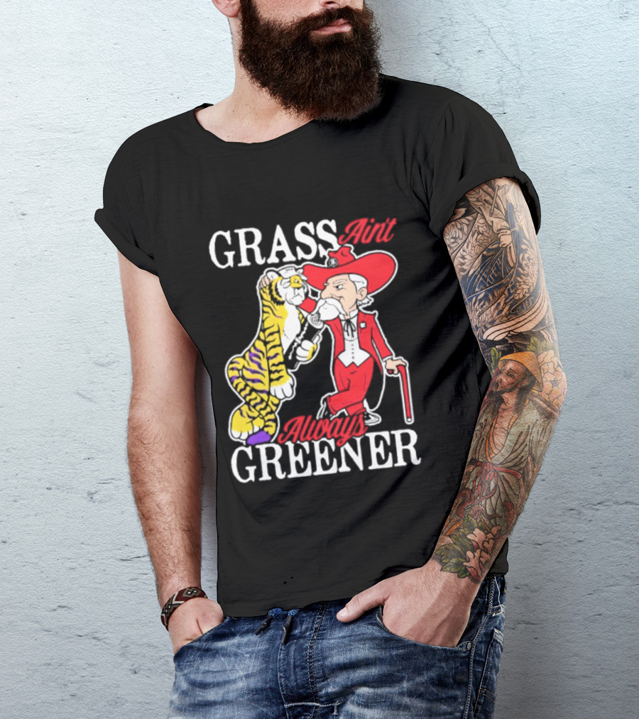 Ole Miss Rebels Vs LSU Tigers Grass Ain't Greener 2026 NCAA T-Shirt