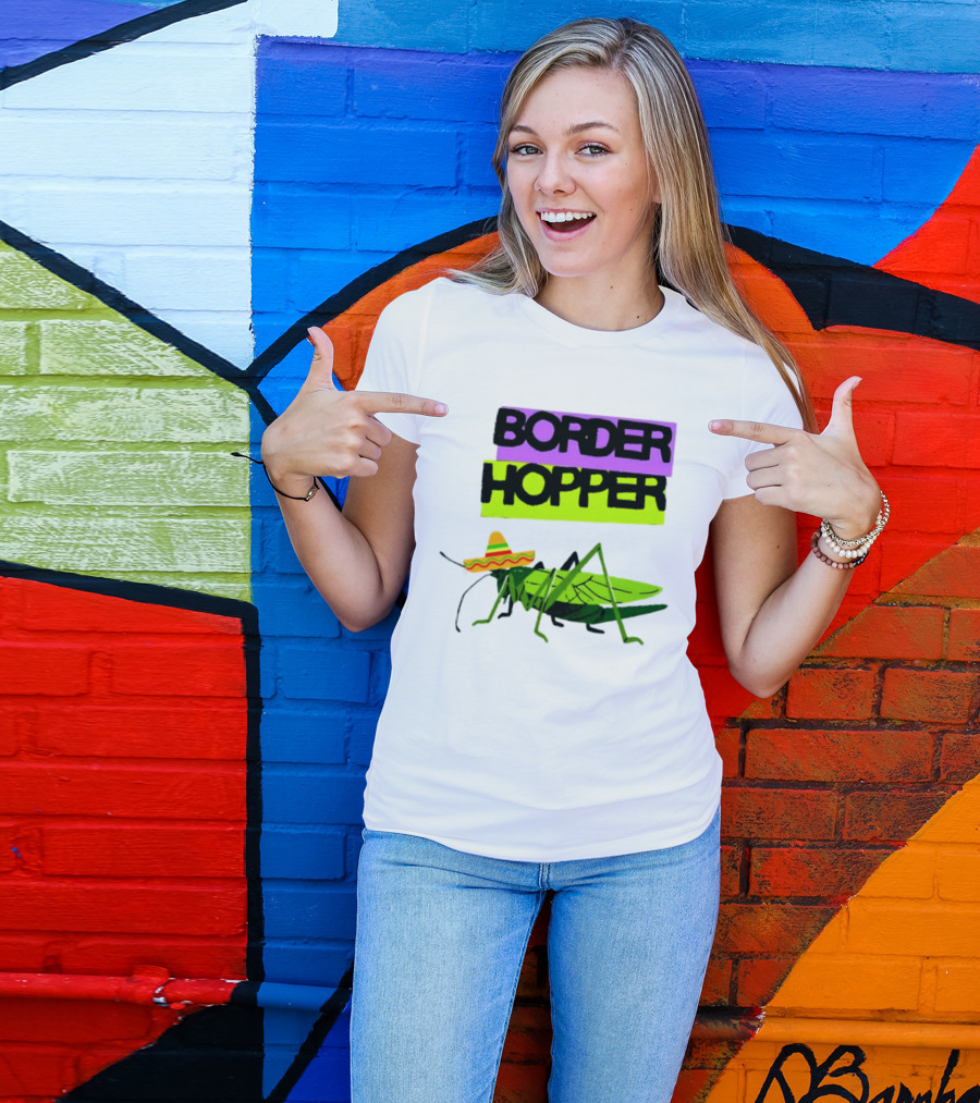 Border Hopper Sombrero Grasshopper T-Shirt