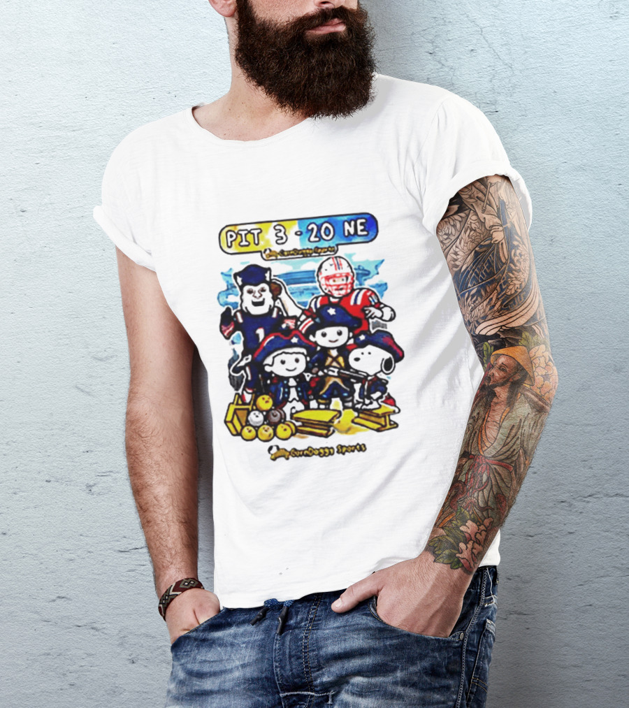 PIT 3 Vs 20 NE Patriots Snoopy Cartoon CornDoggy Sports Game Day T-Shirt