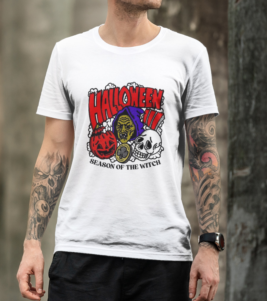 Halloween Season Of The Witch Pumpkin Skull T-Shirt