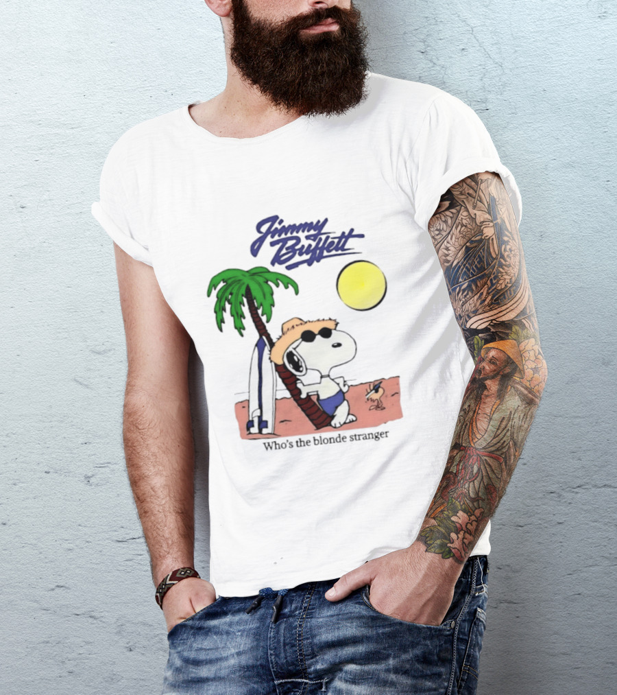 Jimmy Buffett Snoopy Who's The Blonde Stranger Surfing Palm Beach Moon T-Shirt