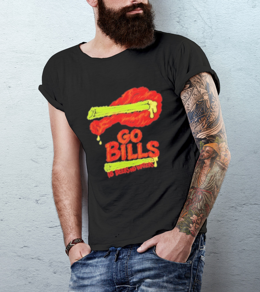 Go Bills 18 Beers No Waters Chicken Wing Humor T-Shirt