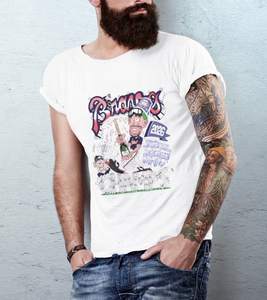 Atlanta Braves 2026 Champs National League East Caricatures Baseball T-Shirt