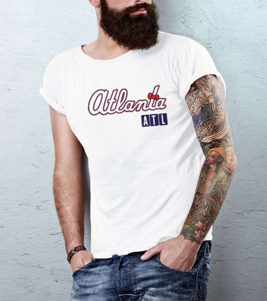 Atlanta Braves Hello Kitty ATL 2026 Baseball Cartoon Collaboration T-Shirt