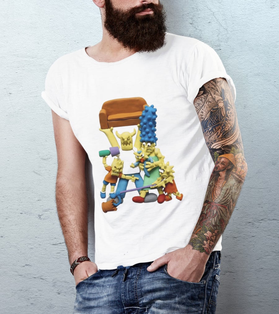Couch Gag Sculpted Family Chaos Iconic Animation T-Shirt