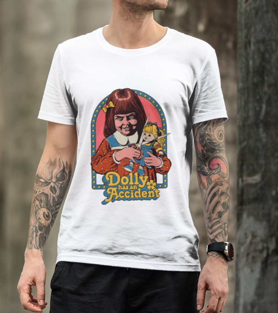 Dolly Has An Accident Creepy Doll Steven Rhodes T-Shirt