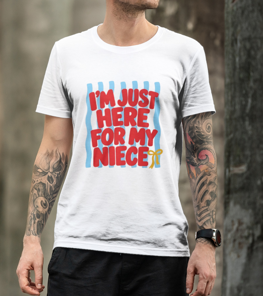 I'm Just Here For My Niece Family Bonding Cute Bow T-Shirt