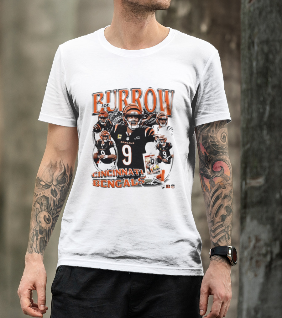 Burrow Cincinnati Bengals 9 Player Collage 2026 T-Shirt