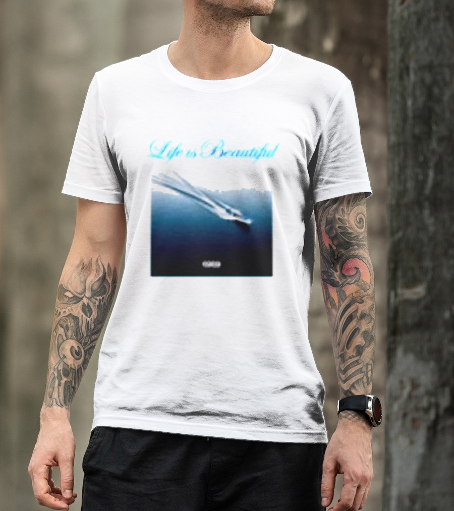 Life Is Beautiful Album White Larry June Shop T-Shirt