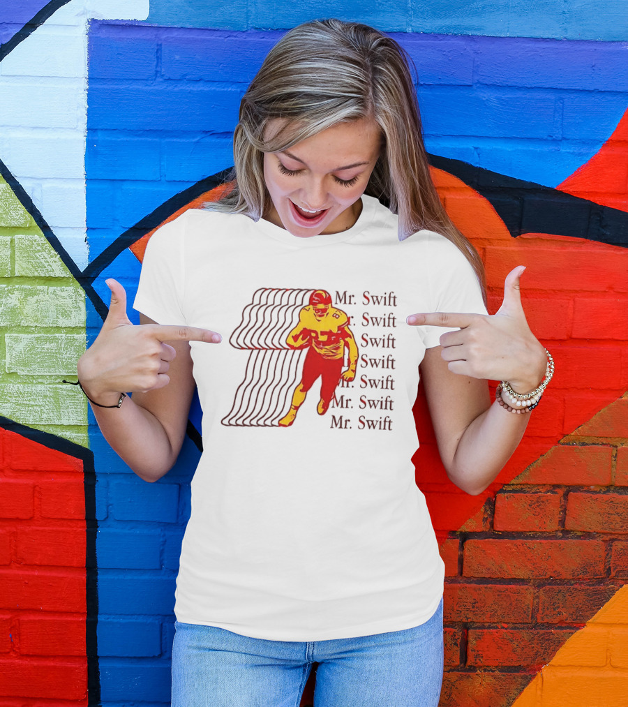 Mr. Swift 87 Kansas City Chiefs Football Player 2 Sided Back T-Shirt