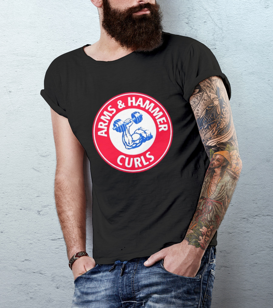Arms And Hammer Curls Gym Weightlifting Dumbbell Muscle Training T-Shirt