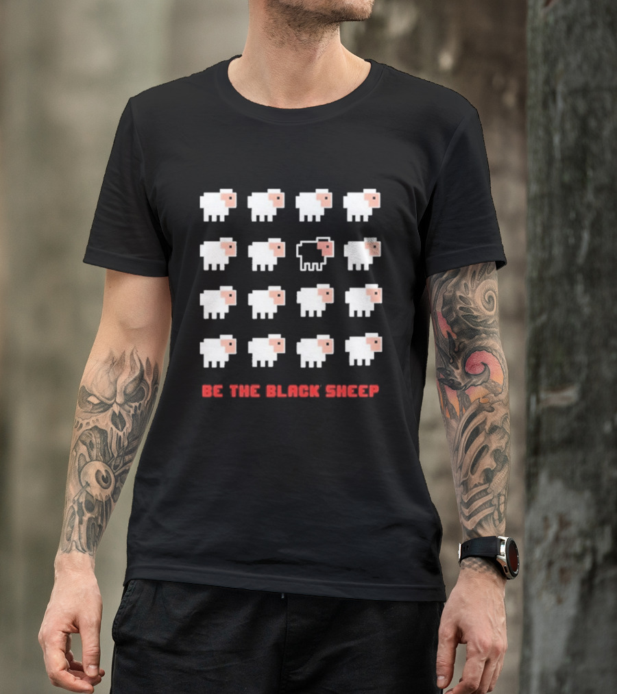 Be The Black Sheep Pixel Art Individualism Unique Lamb T-Shirt