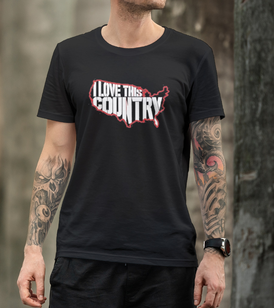I Love This Country United States Map T-Shirt
