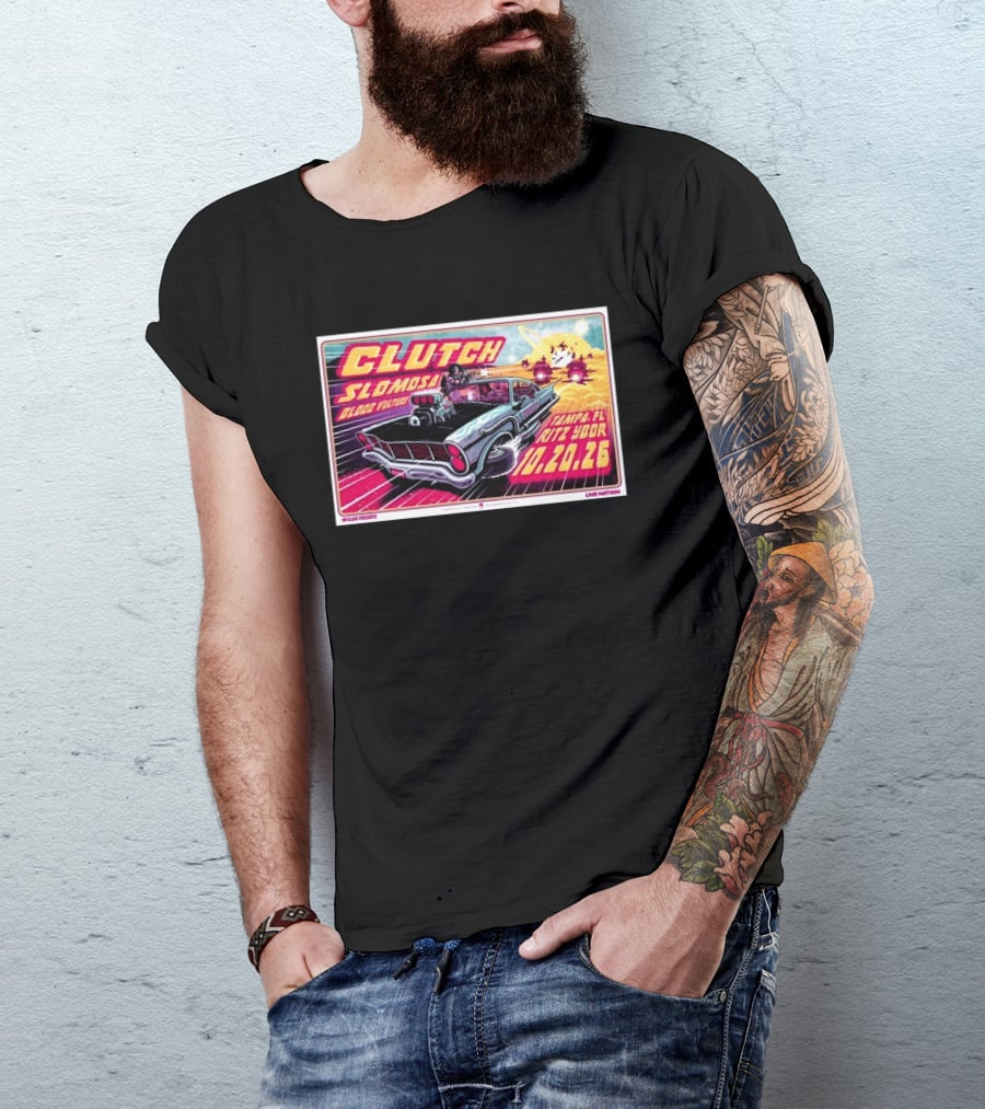 Clutch Slomosa Blood Vulture Tampa FL Ritz Ybor 10 20 26 Live Nation Promo Car T-Shirt