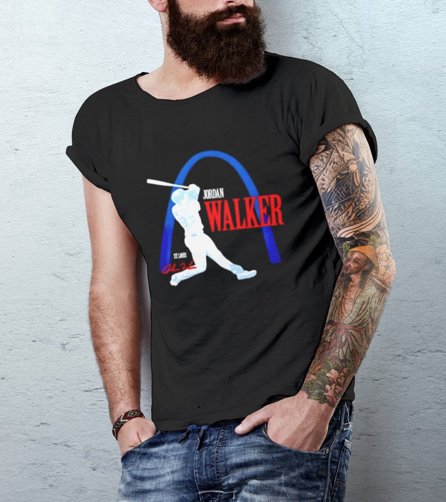 Jordan Walker St Louis Cardinals Gateway Arch Baseball Player T-Shirt