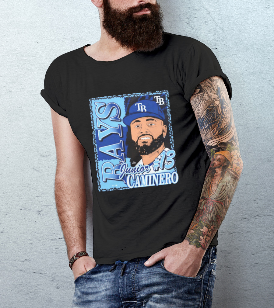 Junior Caminero #13 Tampa Bay Rays TB Player Profile T-Shirt