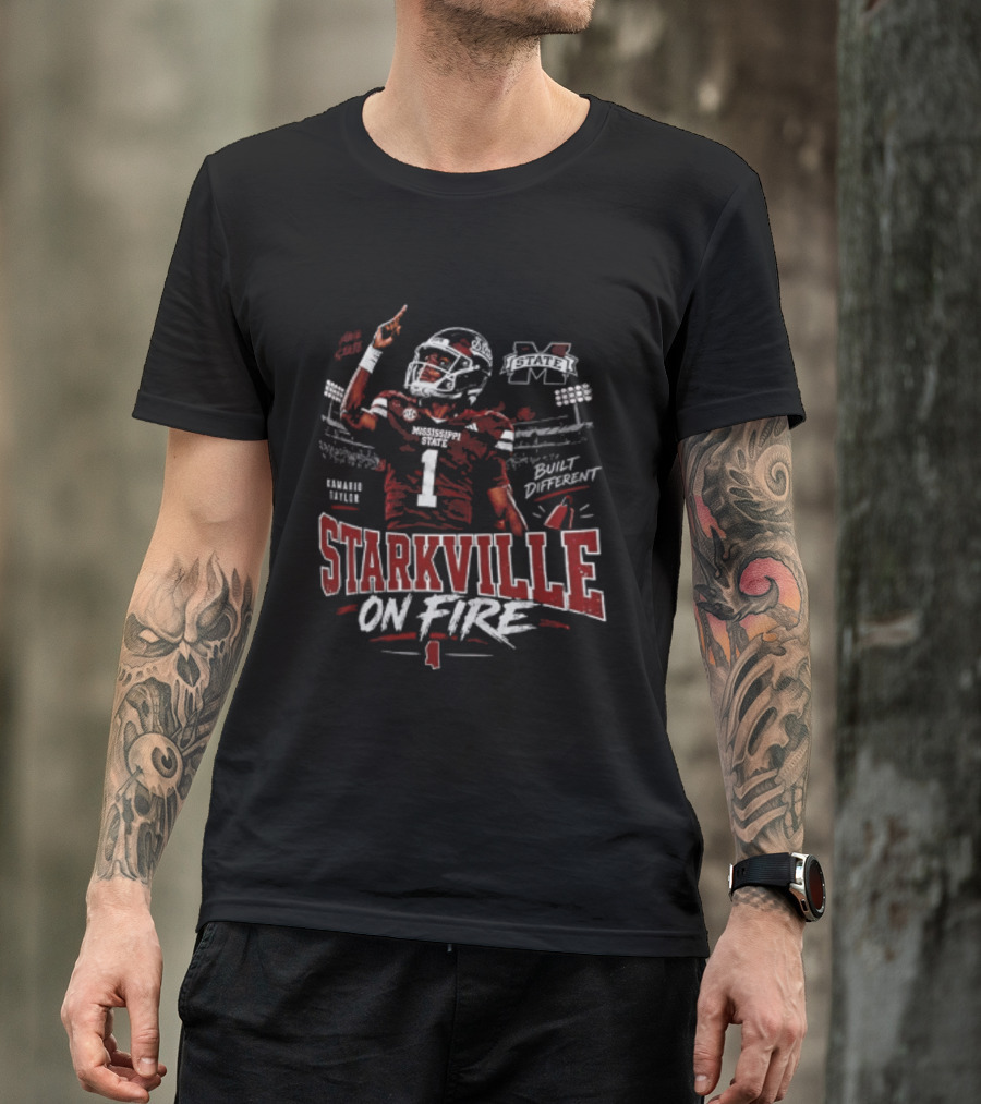 Mississippi State Bulldogs Kamario Taylor Starkville On Fire Hail State T-Shirt