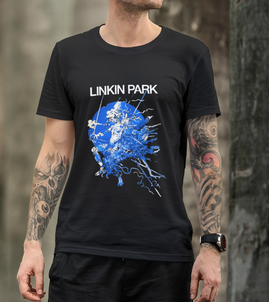 Linkin Park Katsuya Terada Blue Abstract Art Collaboration T-Shirt