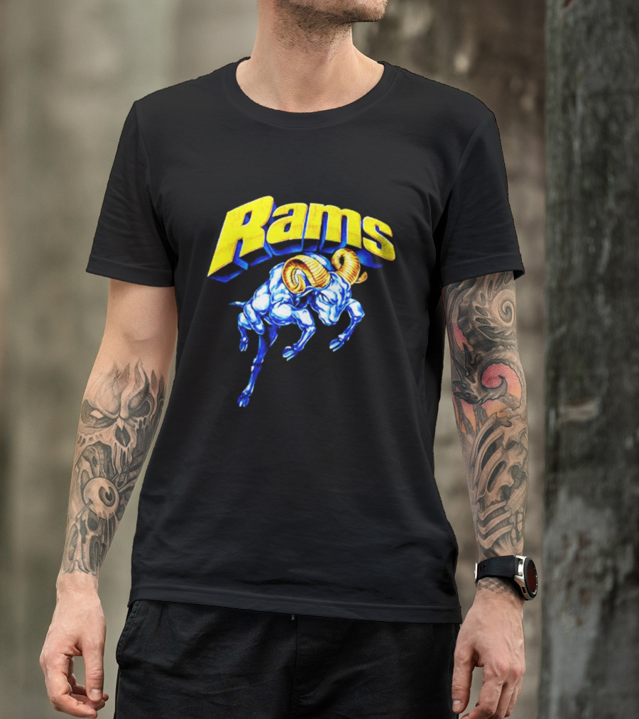 Rams Blue Horn Sports Los Angeles Fan T-Shirt