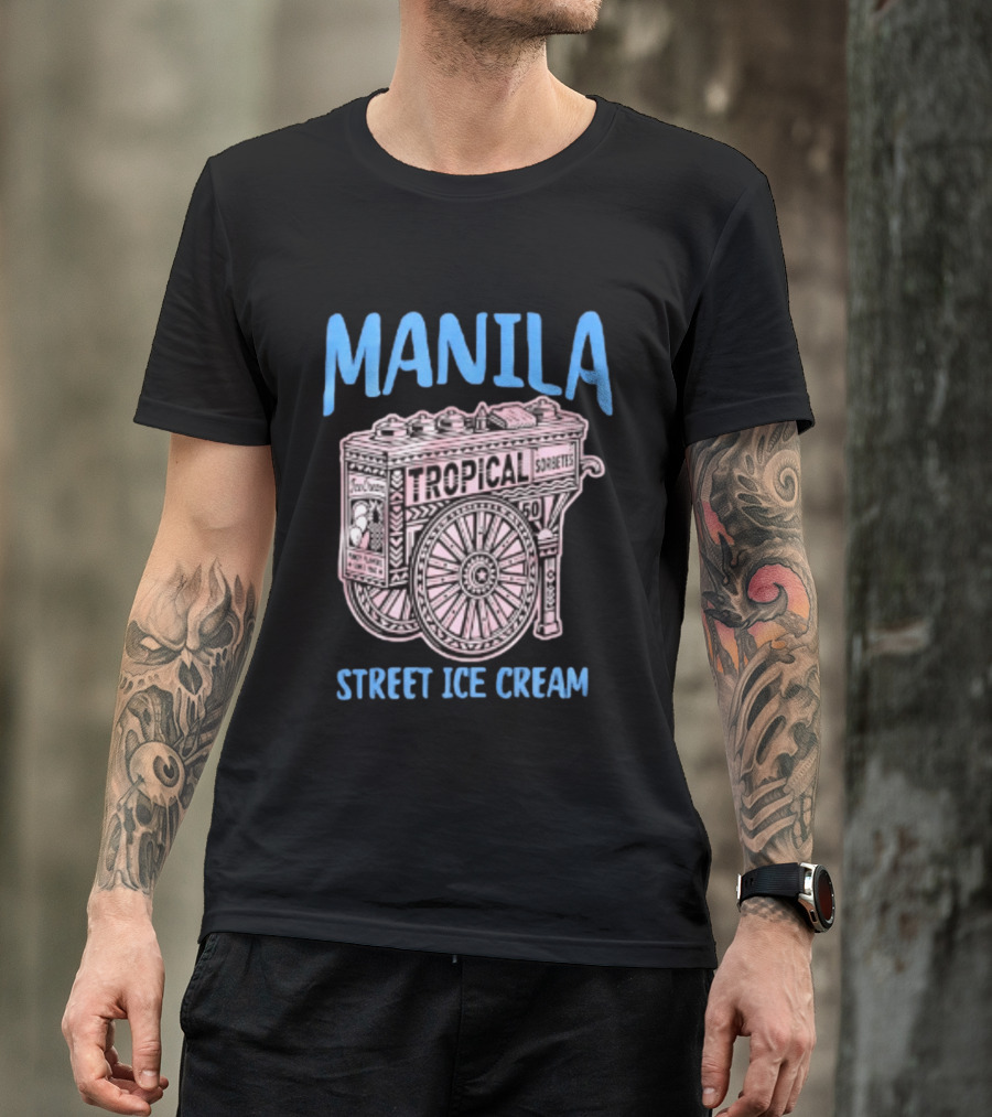 Manila Tropical Sorbetes Vintage Cart Street Ice Cream T-Shirt