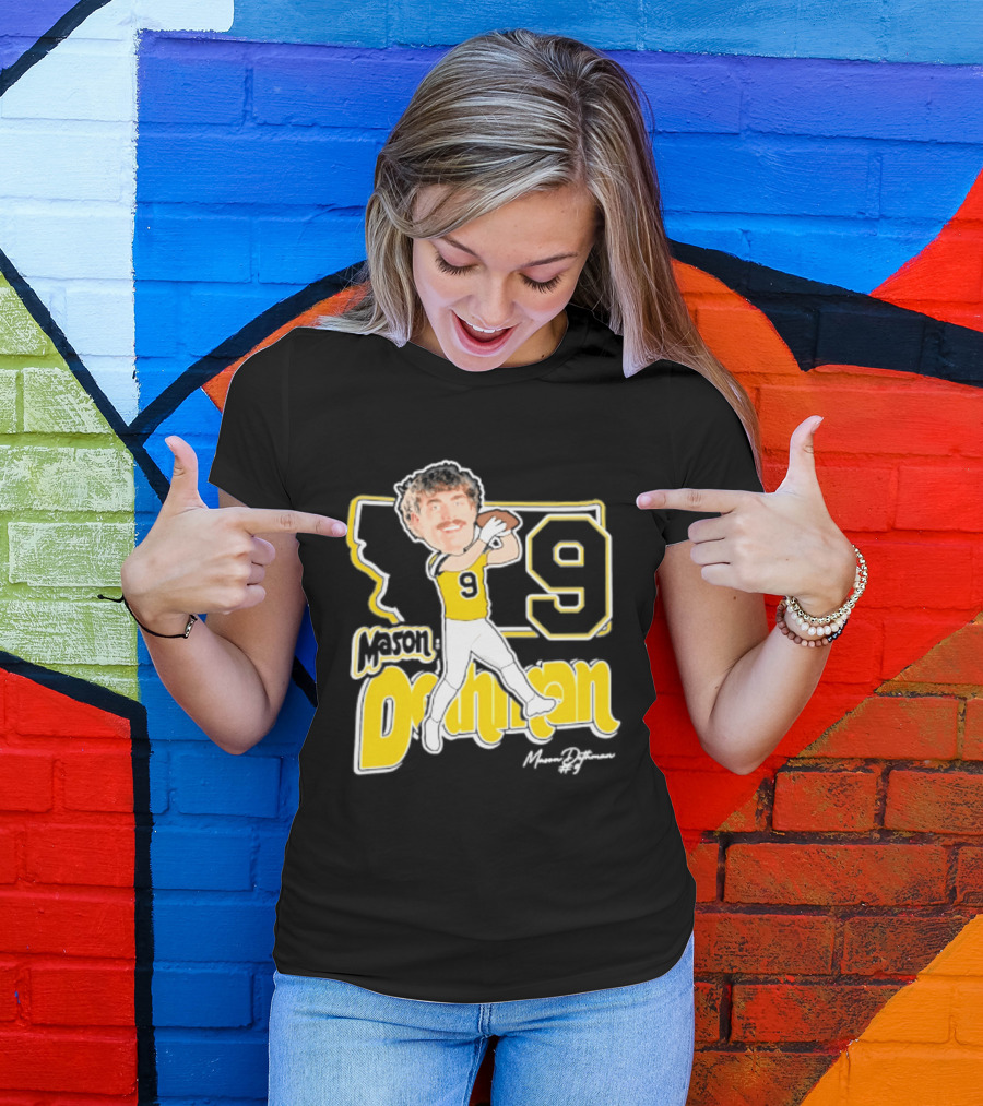 Mason Dethman Montana State Bobcats Caricature 2026 Number 9 Football T-Shirt