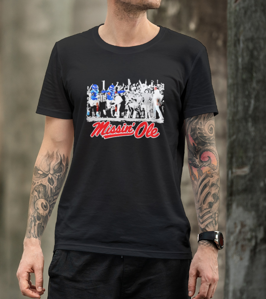 Missin Ole Miss Football Sideline Game Day Enthusiasts T-Shirt