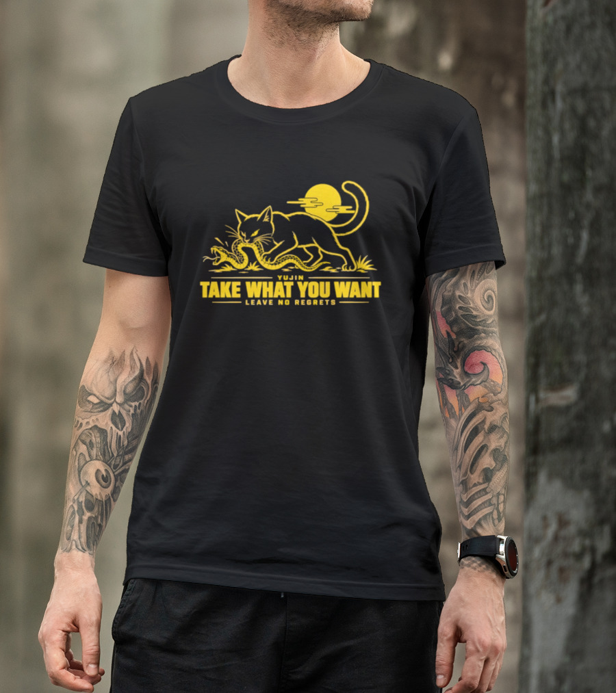 Yujin Take What You Want Leave No Regrets Cat And Snake Sun Scene T-Shirt