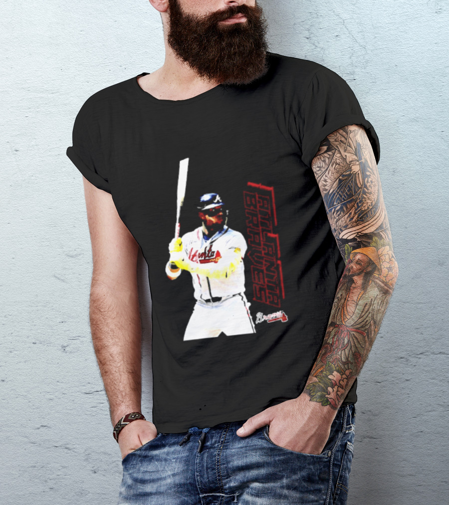 Ronald Acuña Jr Atlanta Braves Swing Action Baseball Player T-Shirt