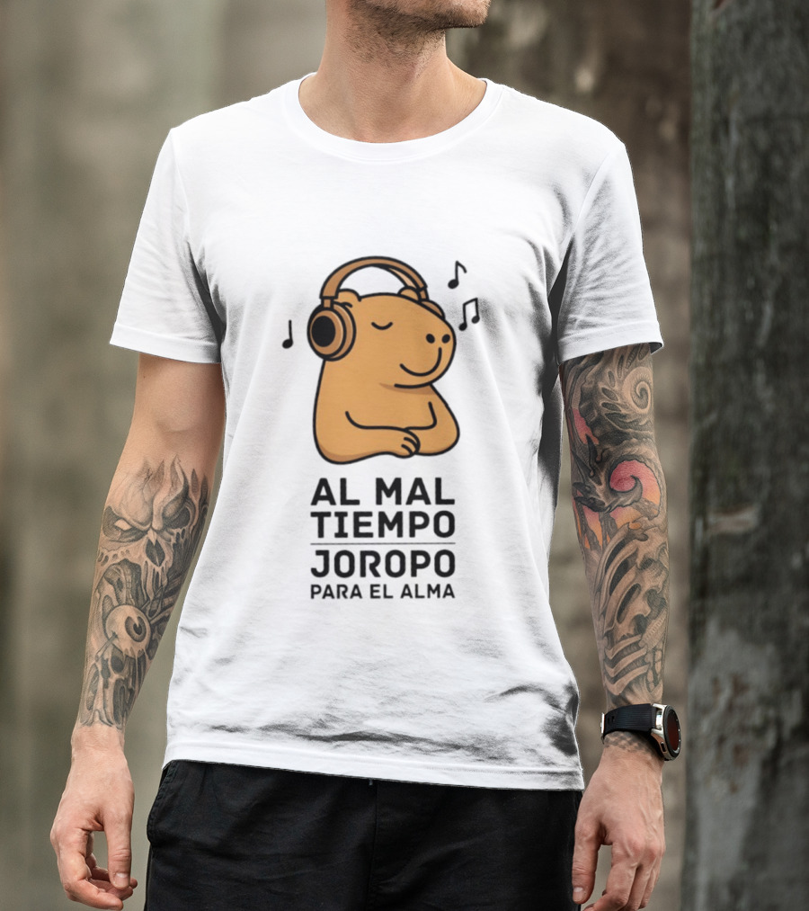 Al Mal Tiempo Joropo Para El Alma Capybara Headphones Music Notes T-Shirt