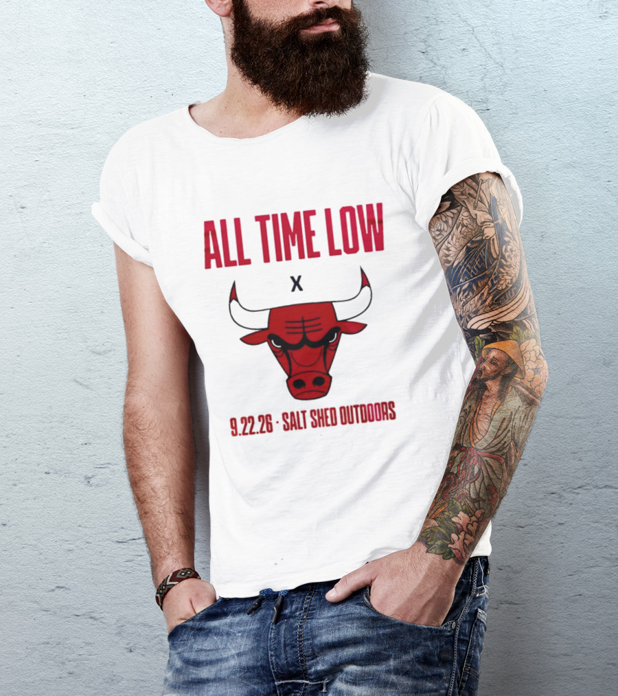 All Time Low Chicago Bulls Collaboration Salt Shed Outdoors 9.22.26 T-Shirt